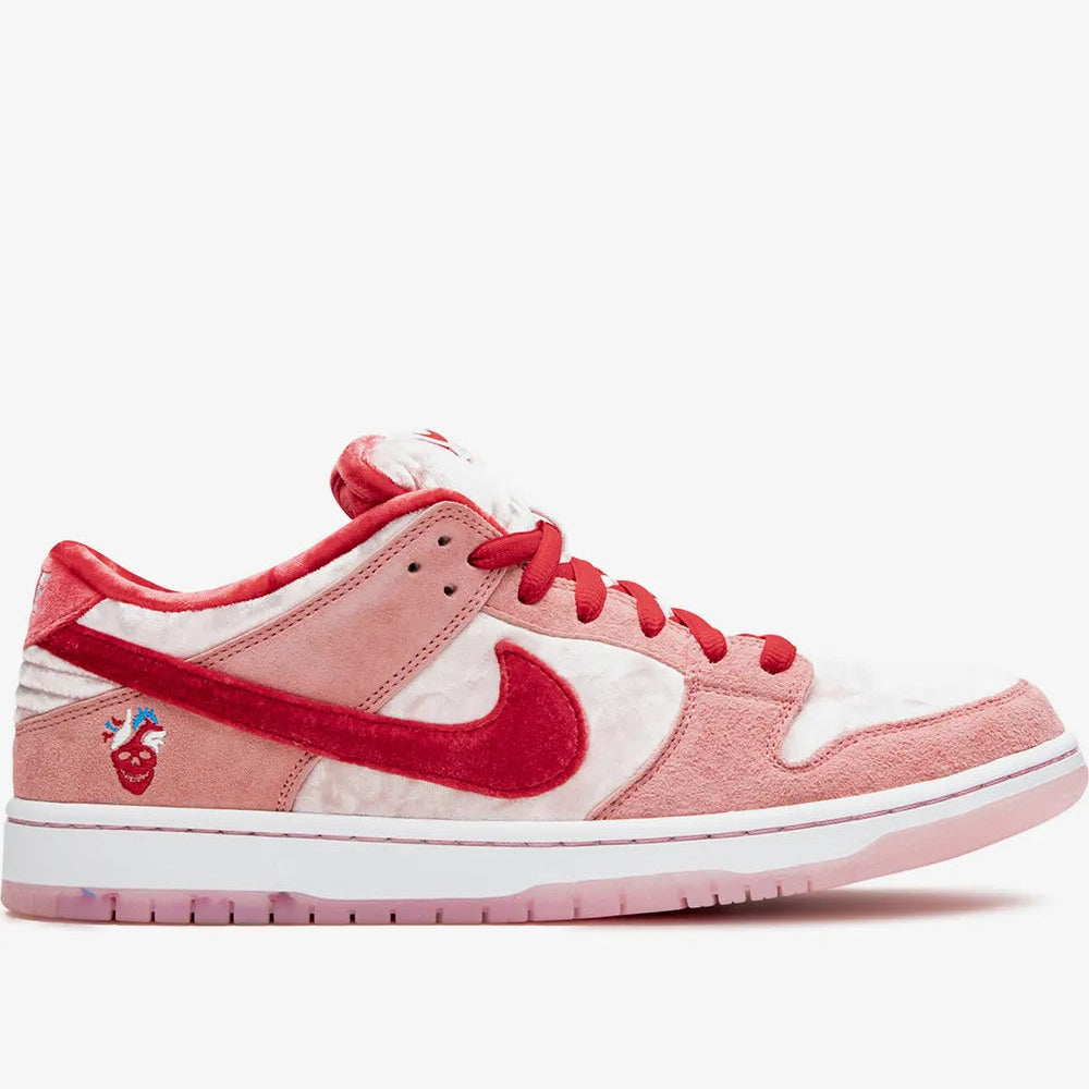 StrangeLove x Dunk Low SB Valentine's Day Sneakers | Pink & Red Casual Shoes for Men & Women