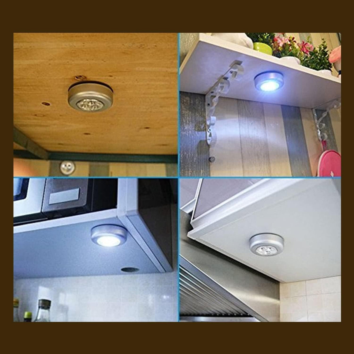 Stick-On LED Bright Lights – Wireless Push Light for Home, Kitchen & Wardrobe | Pack of 2