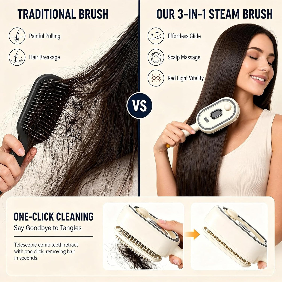 Electric Spray Air Cushion Hair Brush | 3-in-1 Detangling & Scalp Massage Comb