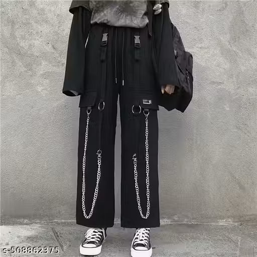 New Stylish Black Push Clip Cargo Pant For Women & Girls