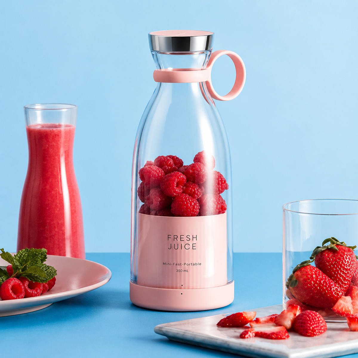 Portable Mini Juicer Blender | Rechargeable Personal Blender for Smoothies & Juices | Compact USB Blender for Travel & Home