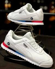 White Casual Lace-Up Sneakers for Men | Lightweight Everyday Walking Shoes