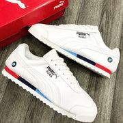 White Casual Lace-Up Sneakers for Men | Lightweight Everyday Walking Shoes