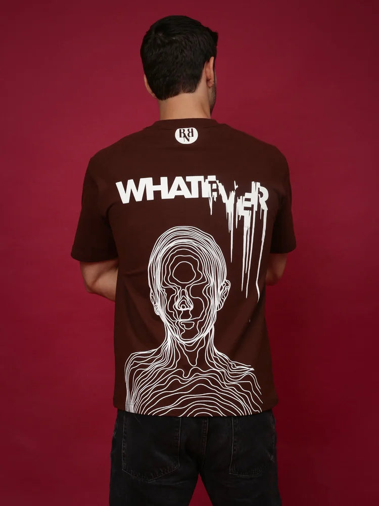 Round Oversized Unisex Maroon T Shirt, Half Sleeves