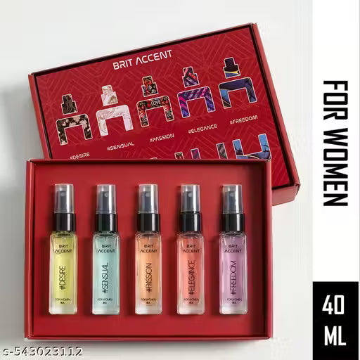 BRIT ACCENT | Perfume Gift Pack for Women | 5 x 8ml | Premium Fragrances| Eau de Toilette - 40 ml (For Women)