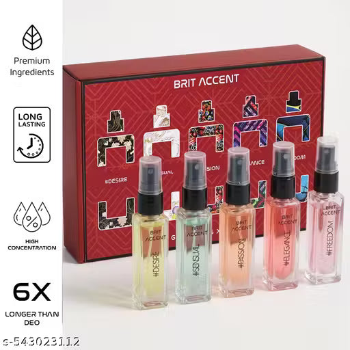 BRIT ACCENT | Perfume Gift Pack for Women | 5 x 8ml | Premium Fragrances| Eau de Toilette - 40 ml (For Women)